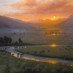 landscape painting - Thomas Kegler, "Where the Buffalo Roam, Isaiah 40:31," 2024, oil, 30 x 40 in., Private collection, Studio from plein air study